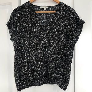 Floral Black & White wrap top